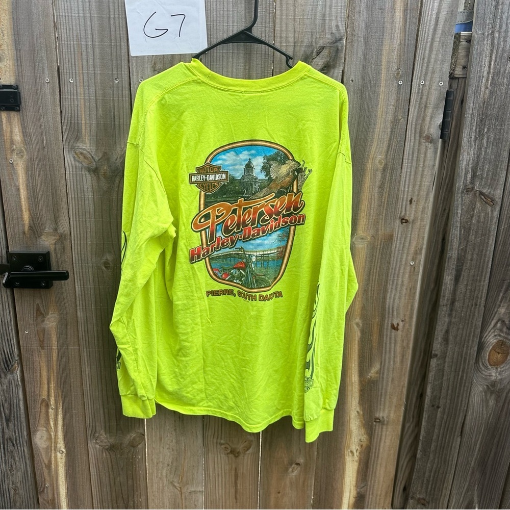 Harley-Davidson Neon Green Graphic Tee Size XL